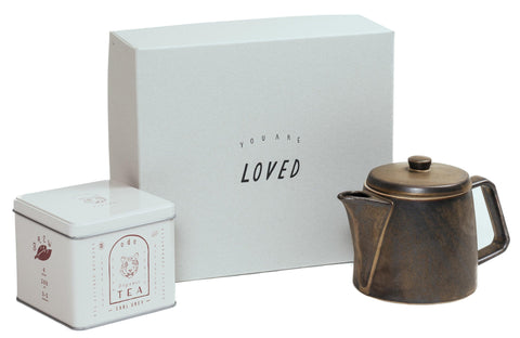 Ancient Pottery Teapot + Organic Tea 230g (4 Choice Selection) Gift Set by Tokyo Coffee - オーガニックコーヒーの通販、サブスク - コーヒー豆の卸売り ｜ TOKYO COFFEE Organic Coffee