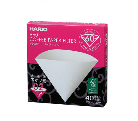 HARIO V60用 ペーパーフィルター02W 40枚 - オーガニックコーヒーの通販、サブスク - コーヒー豆の卸売り ｜ TOKYO COFFEE Organic Coffee