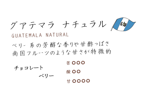 オーガニック コーヒー ｜ グアテマラ　ナチュラル製法